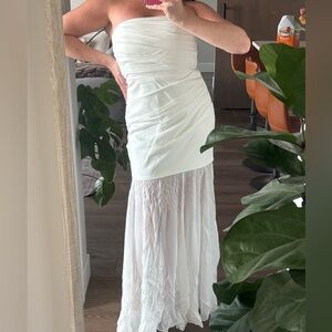 Shona Joy Lunar Strapless Draped Maxi Dress